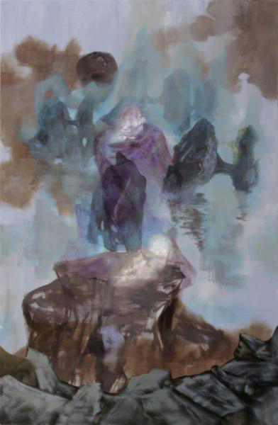 Virgin of the Rocks (homage), 2013 acrylic on canvas, 210 x 140 cm